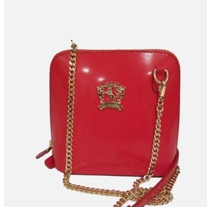 NEW PRATESI Made In Italy Red Patent Leather Crossbody Handbag